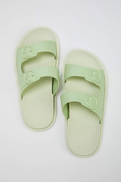 TRENDYOL SHOES Mintfarbene Damen-Hausschuhe mit doppelter Bandschnalle und detailliertem Detail TAKSS25TE00060