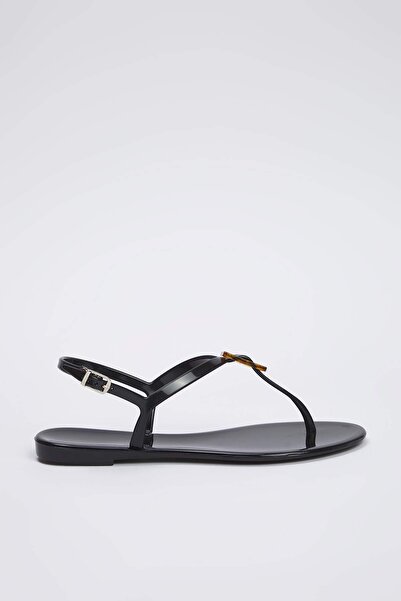 TRENDYOL SHOES Sandale de damă Black Jelly Flip Flops TAKSS25SD00065
