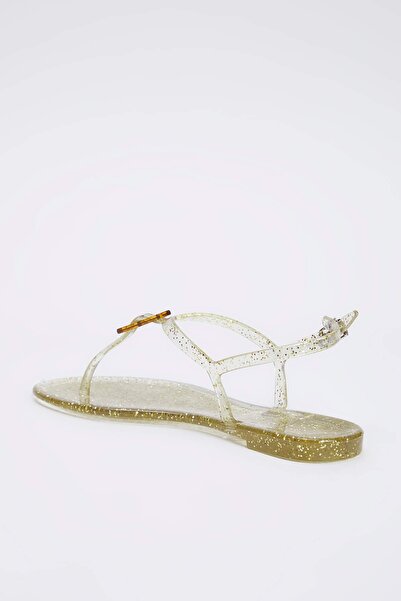 TRENDYOL SHOES Gold Jelly Flip Flops Damen Sandalen TAKSS25SD00065