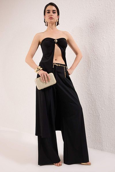 Trendyol Collection Black Plain Crew Neck Sleeveless Knitted Sandy Party Blouse Tprss25Bz00049
