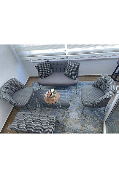 Genel Markalar Kazayagı Metal Ayak Cat Seti 2 1 1 Puf Hedye