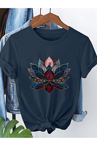 l'eivor Лотос квітка спеціальний дизайн Друкована жіноча футболка