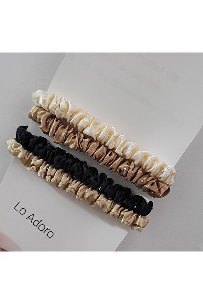 LO ADORO 4 штуки жіночі шпильки для волосся, гумки для волосся, бежеві, чорні...