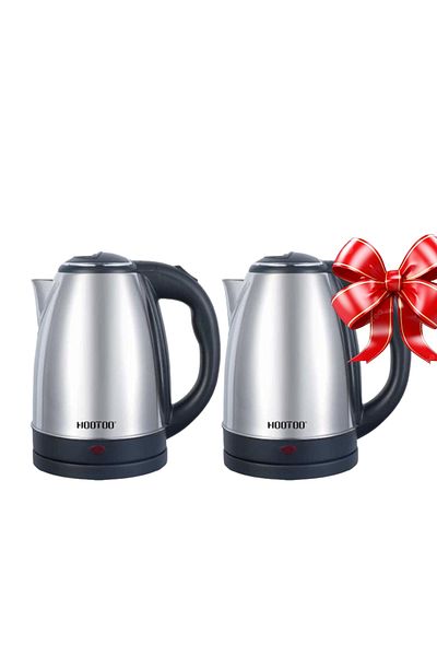 HooToo Hoto Electric Kettle and Gift Kettle, 2L, Stainless Steel - Silver and Black