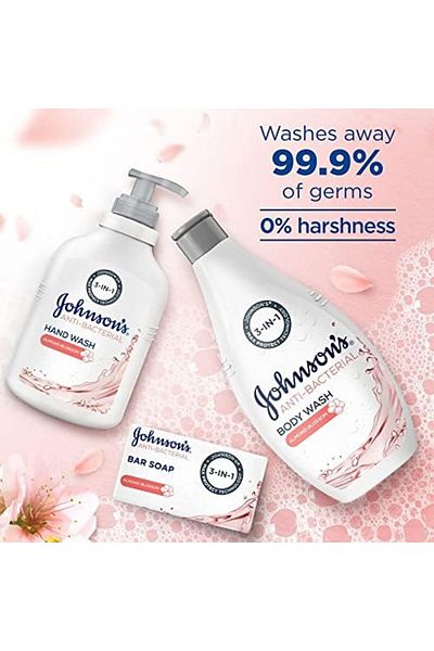 Johnson 's Body Wash, Antibacterial, Almond Blossom, 400ml