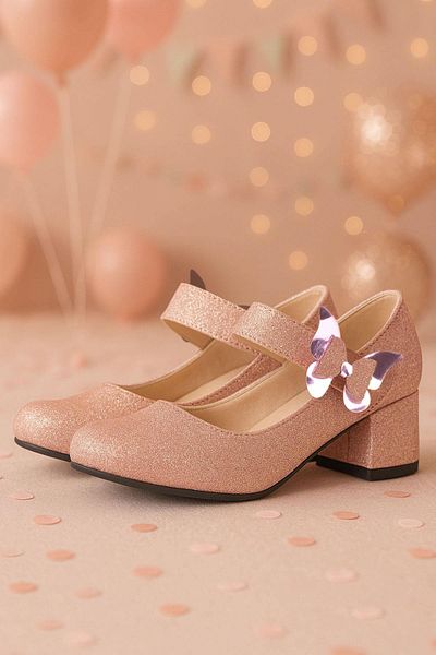 hapshoe Pantofi cu toc pentru fete Winx Powder Sparkly Butterfly