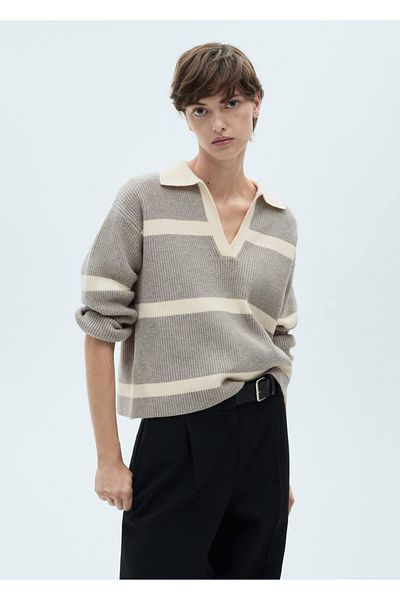 MANGO Woman Polo Collar Sweater