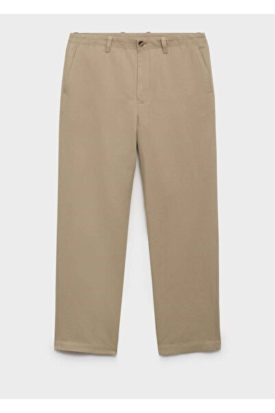 MANGO Man Keten karışımlı regular fit pantolon