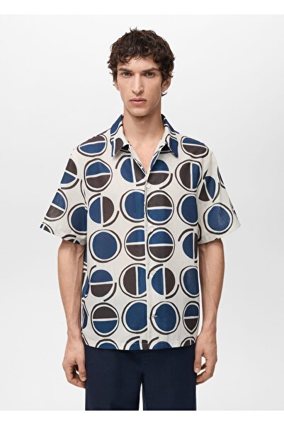 MANGO Man Short-sleeved printed shirt