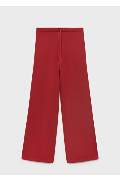 MANGO Woman Pamuklu keten triko pantolon