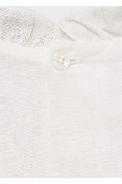 MANGO Kids Fırfırlı keten elbise