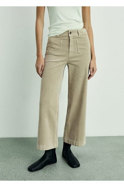 MANGO Woman Catherin Culotte Corduroy Trousers