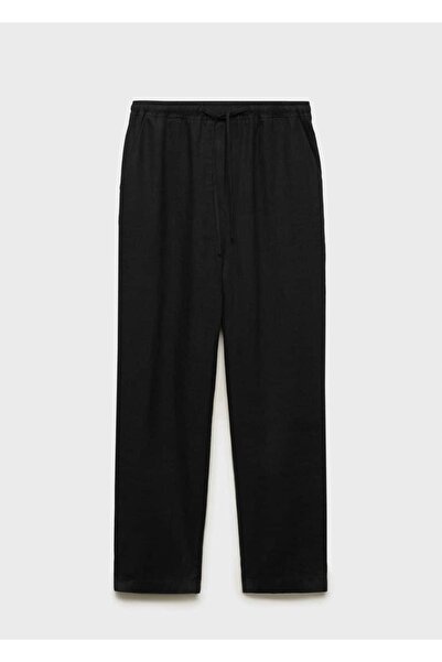 MANGO Woman Düz Kesim Keten Pantolon