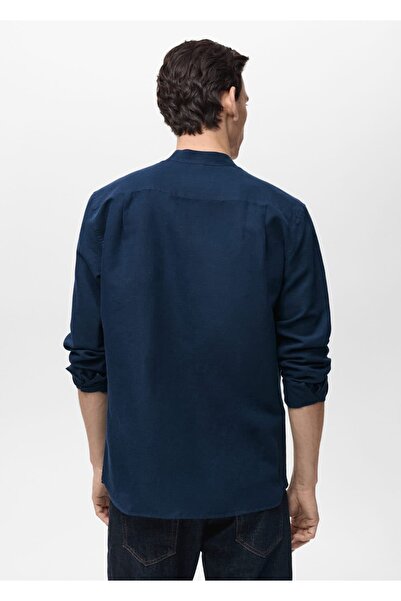 MANGO Man Hakim yaka keten gömlek