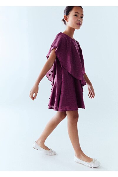 MANGO Kids Fırfırlı puantiyeli elbise