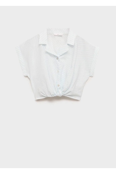 MANGO Kids Crop Knot Detailed Blouse