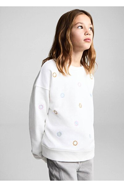 MANGO Kids Çiçek Aplikeli Sweatshirt