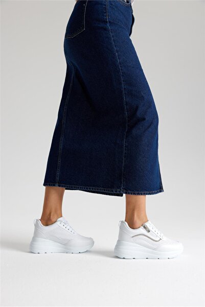 Alphus Flet Wedge Sole Zippered Casual Women's Sports Shoes