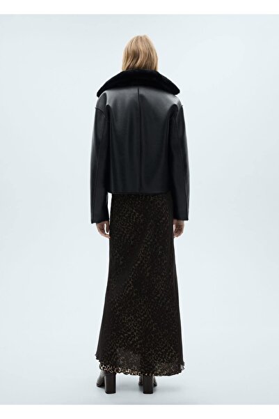 MANGO Woman Leopar desenli evaze etek