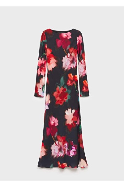MANGO Woman Çiçek desenli midi elbise
