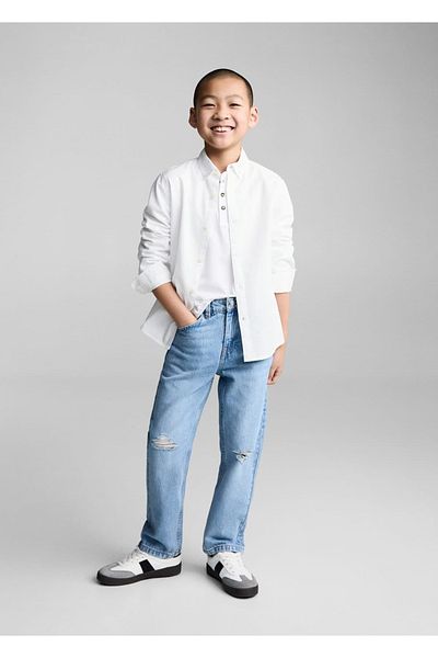 MANGO Kids Πουκάμισο Oxford από 100% βαμβάκι