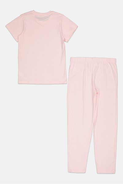 Disney Kids Girl 2 Pcs Mickey And Friends Top And Bottom Pajama Set, Pink