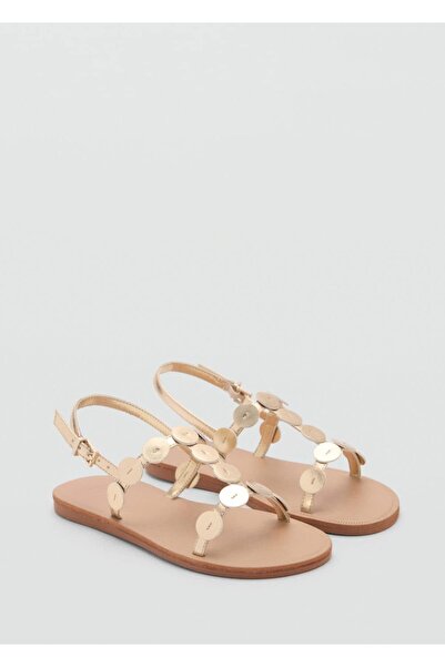 MANGO Kids Dekoratif paralı metalik sandalet