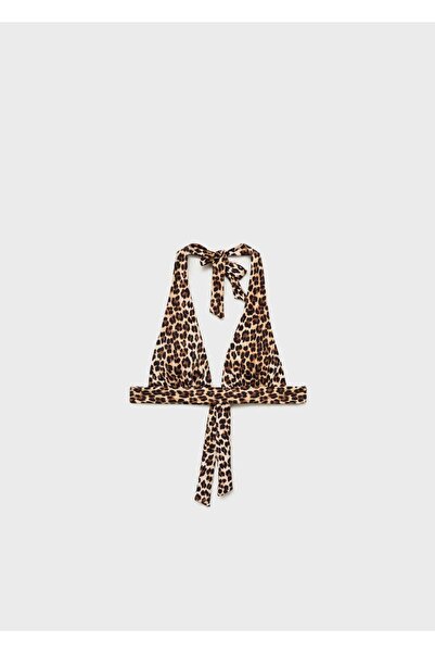 MANGO Woman Leopar desenli bikini üstü