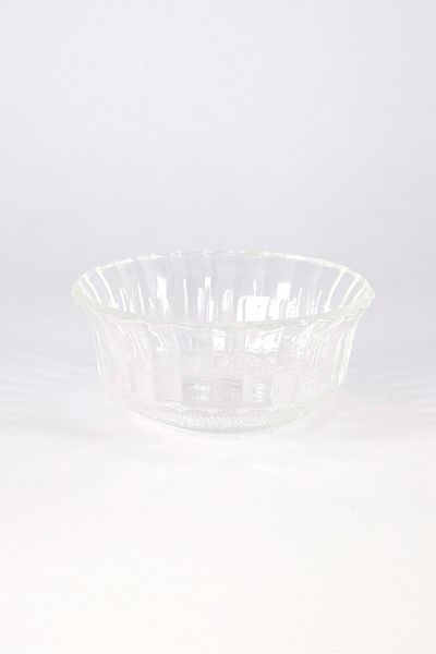 Muy Mucho Embossed Glass Bowl, Transparent