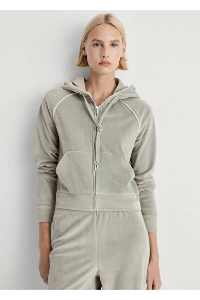 MANGO Woman Yumuşak dokunuşlu kadife sweatshirt