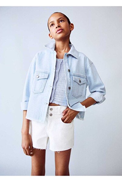 MANGO Kids Pantaloni scurți din denim fără cusături pe picioare