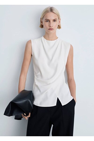 MANGO Woman Αμάνικη Flowy Μπλούζα