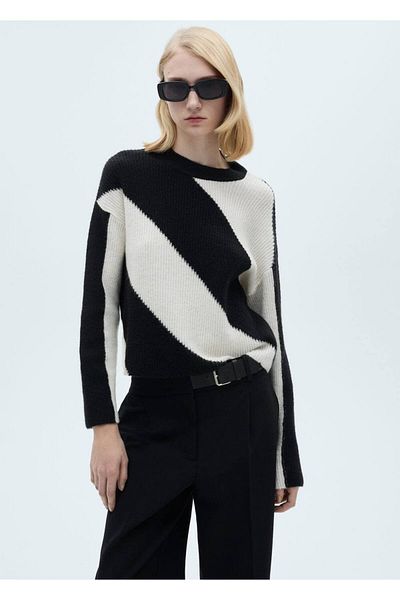 MANGO Woman Striped Knitwear Sweater