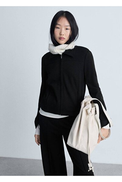 MANGO Woman Fermuarlı ceket