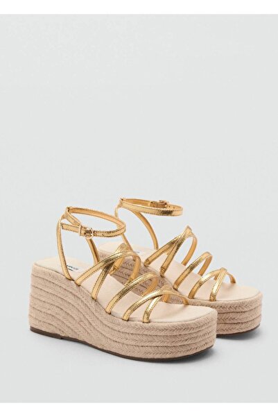 Mango Teen Metal şeritli platform topuklu sandalet