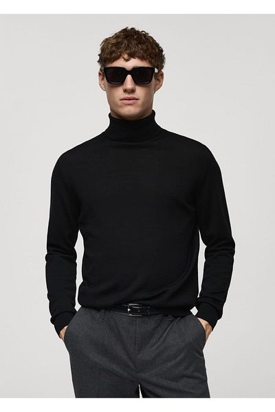 MANGO Man 100% Merino Wool Turtleneck Sweater