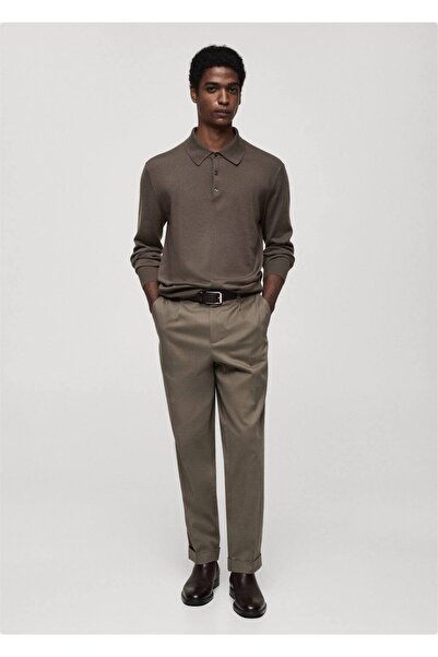 MANGO Man %100 merinos yün polo kazak