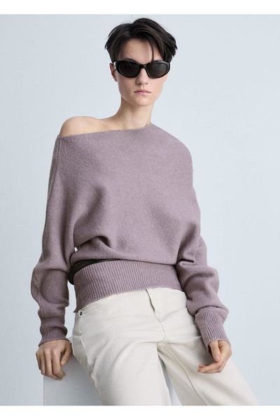 MANGO Woman Asymmetrical Wool Blend Sweater