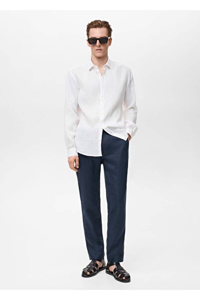 MANGO Man %100 Keten Gömlek