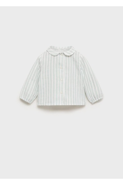 MANGO Baby Çizgili pamuklu gömlek