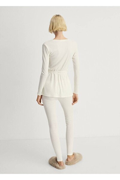 MANGO Woman Fitilli dokuma pantolon