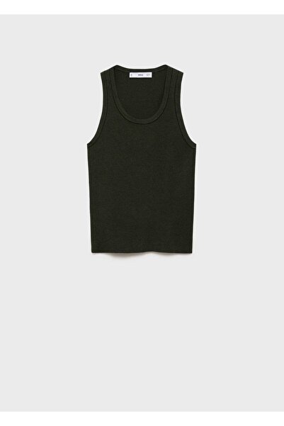 MANGO Woman Μπλούζα με ραβδώσεις με διακόσμηση αντίθεσης