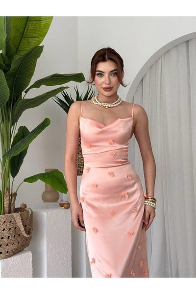 Gökyüzü Moda Dora Flower Detailed Dress
