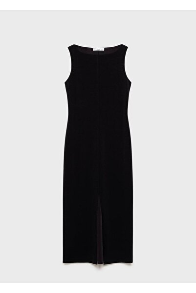 MANGO Woman Kayık yaka örgü elbise