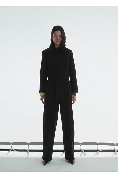 MANGO Woman Crop Jacket with Collar