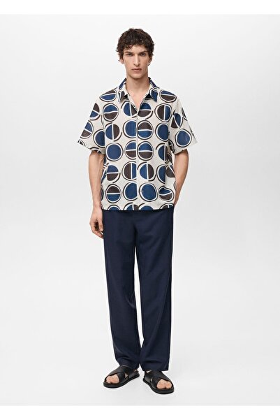 MANGO Man Short-sleeved printed shirt