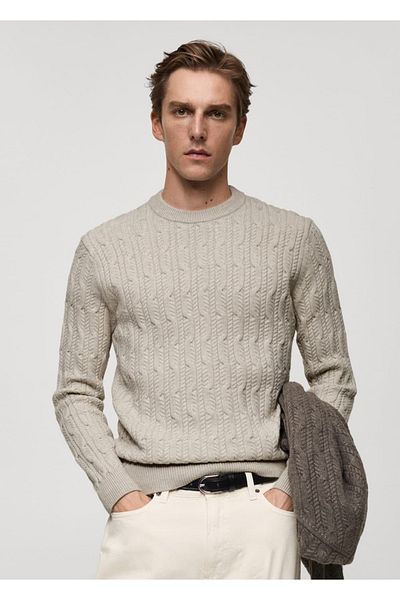 MANGO Man Knit detailed sweater