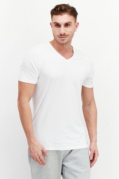 adidas Men 2 Pack Sportswear Fit V-neck Plain T-shirt, White