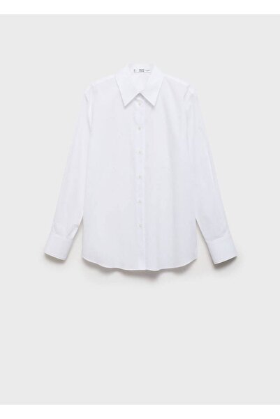 MANGO Woman Πουκάμισο κανονικό βαμβακερό Lyocell Blended