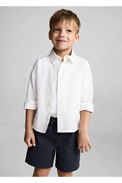 MANGO Baby Pamuk ve keten gömlek